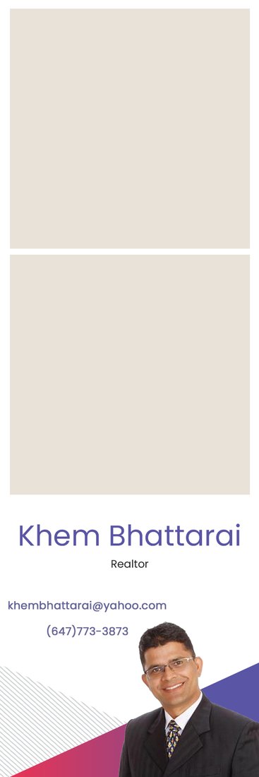 White and magenta 2x6 photo strip design, made by Akari for realtor Khem Bhattarai